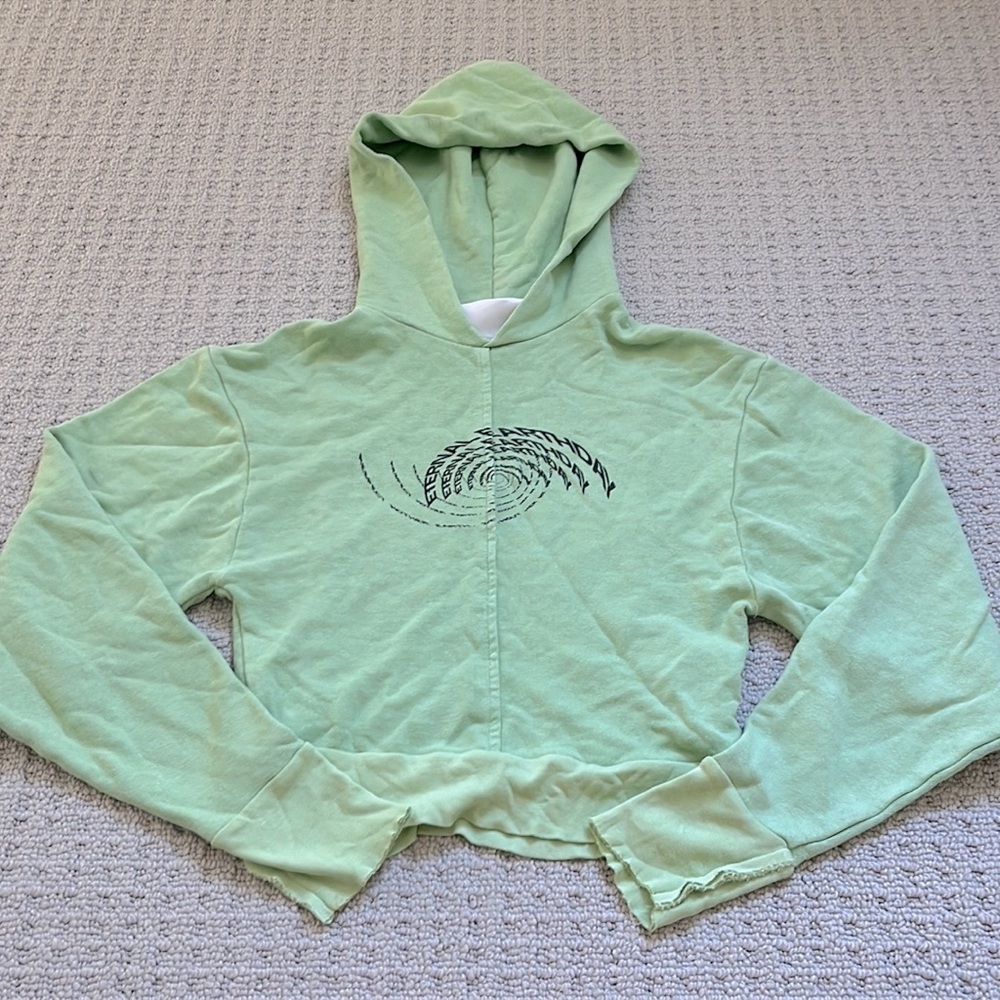 Sami Miro Sea foam crop hoodie